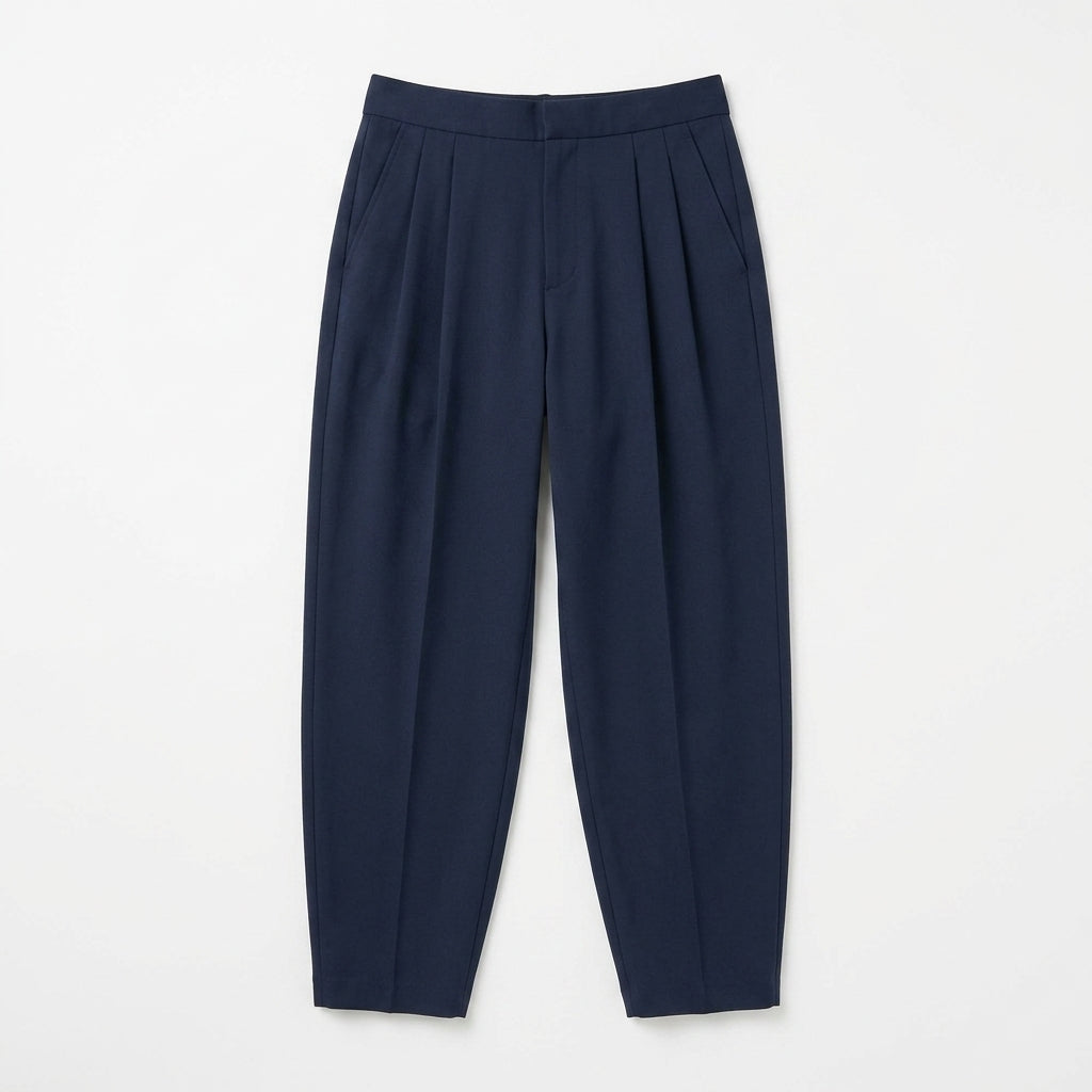 Cemllorar™ Unisex Barrel-Leg Pants – Pleated Wide Tailored Trousers, Relaxed High-Rise Gender-Neutral Bottoms