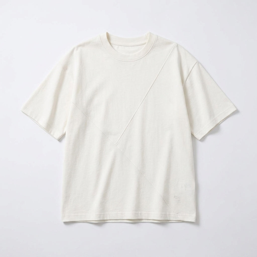 Cemllorar™ Unisex Asymmetric T-Shirt – Premium Heavyweight Cotton Tee, Offset Seam Minimalist Streetwear Top