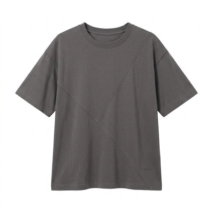 Cemllorar™ Unisex Asymmetric T-Shirt – Premium Heavyweight Cotton Tee, Offset Seam Minimalist Streetwear Top