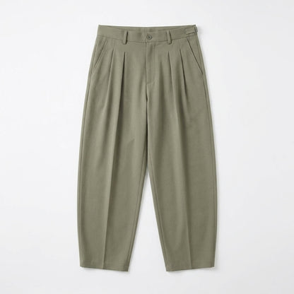 Cemllorar™ Unisex Barrel-Leg Pants – Pleated Wide Tailored Trousers, Relaxed High-Rise Gender-Neutral Bottoms