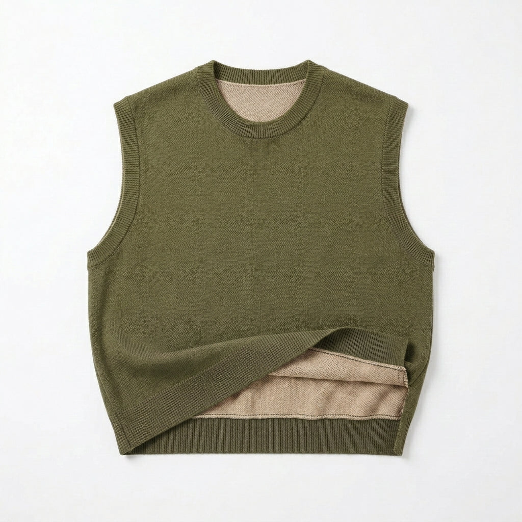 Cemllorar™ Reversible Unisex Knit Vest – Two-Sided Textured Sweater Vest, Minimalist Gender-Neutral Layering Top