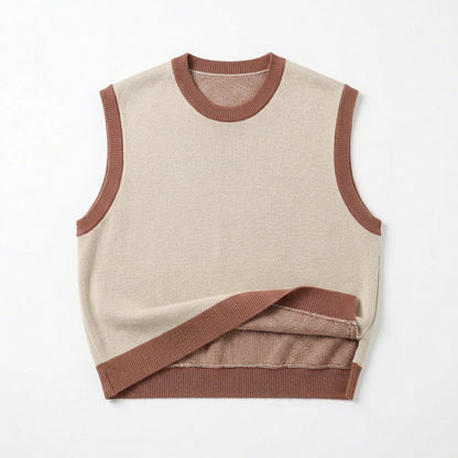 Cemllorar™ Reversible Unisex Knit Vest – Two-Sided Textured Sweater Vest, Minimalist Gender-Neutral Layering Top