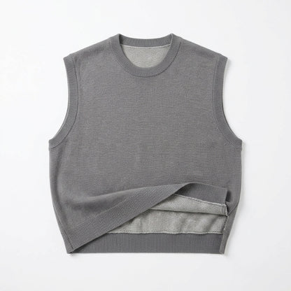 Cemllorar™ Reversible Unisex Knit Vest – Two-Sided Textured Sweater Vest, Minimalist Gender-Neutral Layering Top