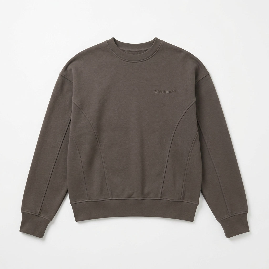 Cemllorar™ Unisex Structured Sweatshirt – Contour Panel Crewneck, Premium Oversized Minimalist Pullover