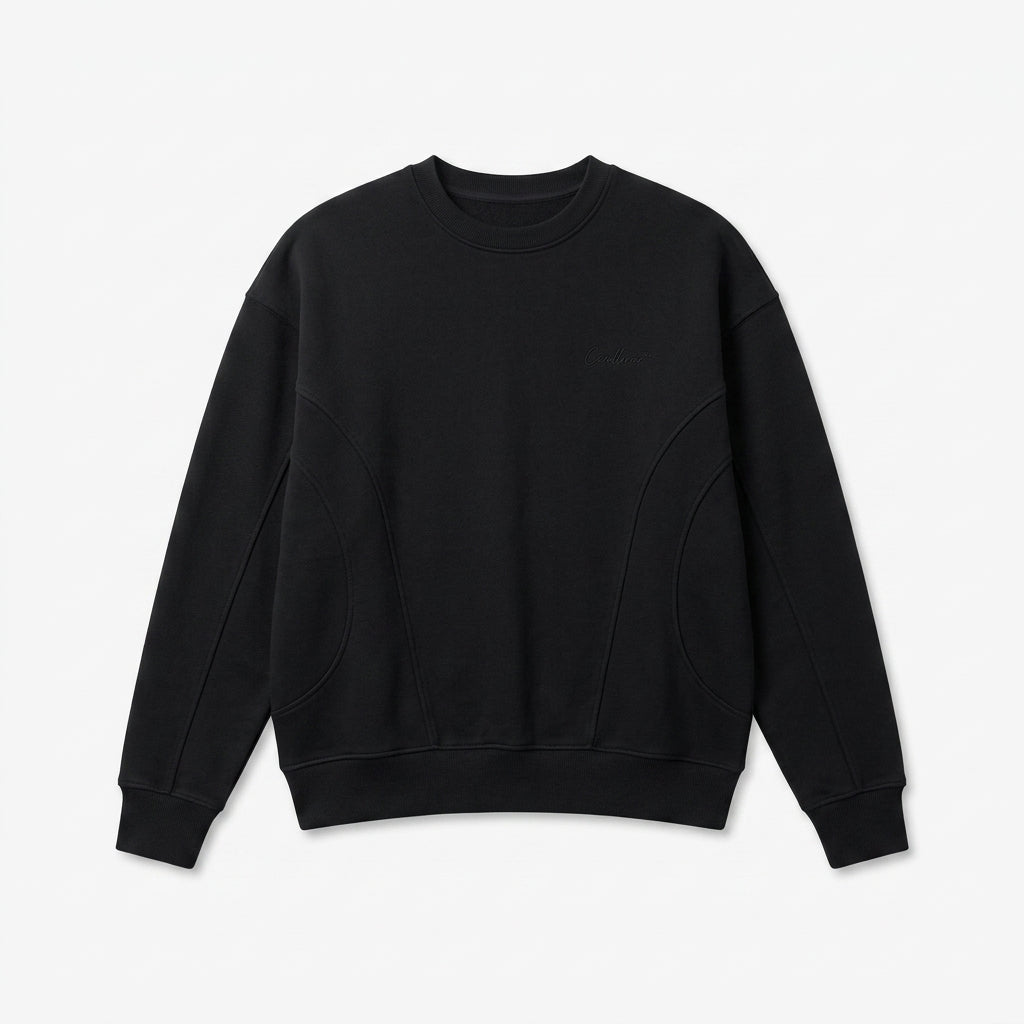 Cemllorar™ Unisex Structured Sweatshirt – Contour Panel Crewneck, Premium Oversized Minimalist Pullover