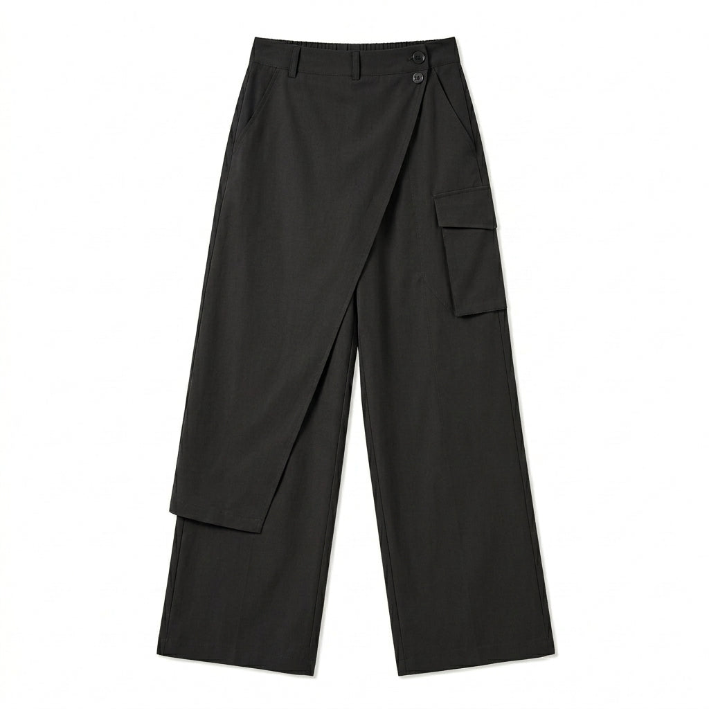 Cemllorar™ Unisex Convertible Wrap Pants – Detachable Side Panel Wide-Leg Utility Trousers