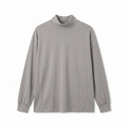 Cemllorar™ Unisex Mock-Neck Shirt – Soft Draped Long-Sleeve Minimalist High-Neck Layering Top