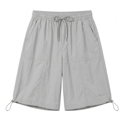 Cemllorar™ Unisex Parachute Shorts – Wide-Leg Utility Bermuda Shorts with Adjustable Drawstring Hems