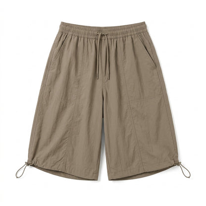 Cemllorar™ Unisex Parachute Shorts – Wide-Leg Utility Bermuda Shorts with Adjustable Drawstring Hems