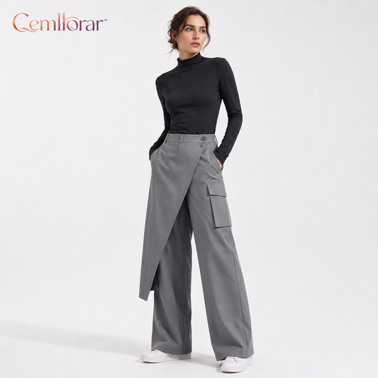 Cemllorar™ Unisex Convertible Wrap Pants – Detachable Side Panel Wide-Leg Utility Trousers